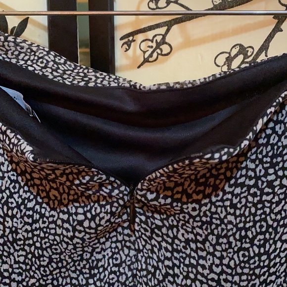 Zara Black/White Animal Print W/Gold Stripes Mini Skirt Embellished WBelt Scarf - Picture 15 of 16